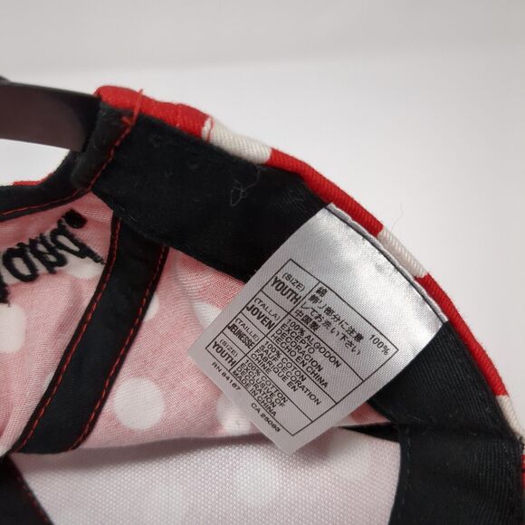 Minnie Mouse Bow Ears Snapback Hat Red Youth One Size Polka Dot Disney - Picture 8 of 9